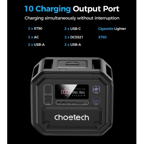Зарядна станція Choetech BS064 2500W 2160Wh купити в Україні: Київ, Львів, Хмельницький, Тернопіль, Івано-Франківськ | Низька ціна, відгуки, характеристики від TELEMART фото