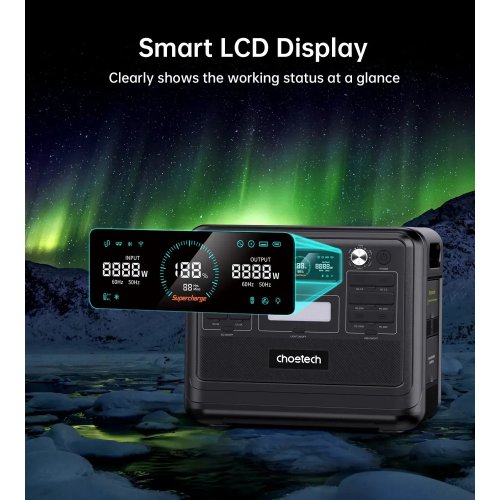 Зарядная станция Choetech BS008-BQB 2400W 2048Wh купить в Украине: Киев, Днепр, Харьков, Одесса  | Низкая цена, отзывы, характеристики от TELEMART фото