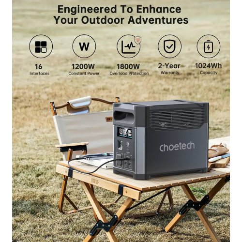 Зарядная станция Choetech BS061-BQB 1200W 1024Wh купить в Украине: Киев, Днепр, Харьков, Одесса  | Низкая цена, отзывы, характеристики от TELEMART фото