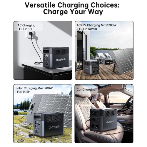 Зарядная станция Choetech BS061-BQB 1200W 1024Wh купить в Украине: Киев, Днепр, Харьков, Одесса  | Низкая цена, отзывы, характеристики от TELEMART фото