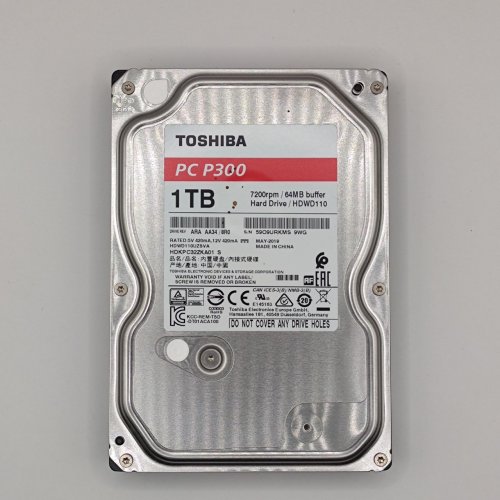 Жорсткий диск Toshiba P300 1TB 64MB 7200RPM 3.5" (HDWD110UZSVA) (Відновлено продавцем, 868067) купити в Україні: Київ, Львів, Хмельницький, Тернопіль, Івано-Франківськ | Перевірка сумісності, низька ціна, відгуки, характеристики від TELEMART фото