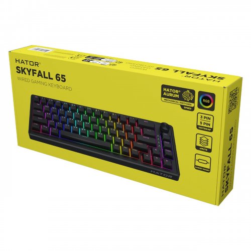 Клавіатура HATOR Skyfall 65 Aurum Sterling (HTK1160UA) Black купити в Україні: Київ, Львів, Хмельницький, Тернопіль, Івано-Франківськ | Низька ціна, відгуки, характеристики від TELEMART фото