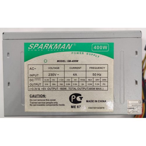 Блок живлення Sparkman 400W (SM-400W) (Відновлено продавцем, 868243) купити в Україні: Київ, Львів, Хмельницький, Тернопіль, Івано-Франківськ | Перевірка сумісності, низька ціна, відгуки, характеристики від TELEMART фото