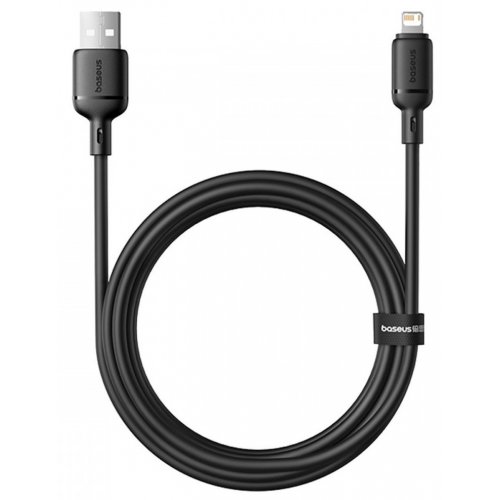 Кабель Baseus Foamed Silicone USB to Lightning 2.4A 1m (E0426900) Black купить в Украине: Киев, Днепр, Харьков, Одесса  | Низкая цена, отзывы, характеристики от TELEMART фото