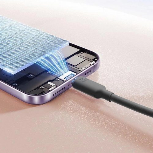 Кабель Baseus Foamed Silicone USB to Lightning 2.4A 1m (E0426900) Black купить в Украине: Киев, Днепр, Харьков, Одесса  | Низкая цена, отзывы, характеристики от TELEMART фото