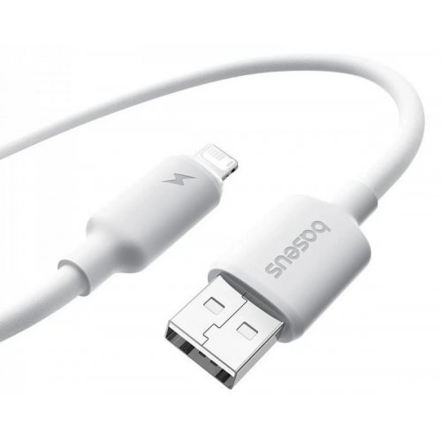 Кабель Baseus Foamed Silicone USB to Lightning 2.4A 1m (E0426901) White купить в Украине: Киев, Днепр, Харьков, Одесса  | Низкая цена, отзывы, характеристики от TELEMART фото