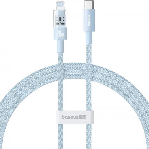 Кабель Baseus Gem Series USB Type-C to Lightning 20W 2m (P10373001311-01) Blue купити в Україні: Київ, Львів, Хмельницький, Тернопіль, Івано-Франківськ | Низька ціна, відгуки, характеристики від TELEMART фото