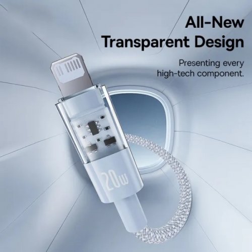 Кабель Baseus Gem Series USB Type-C to Lightning 20W 2m (P10373001311-01) Blue купити в Україні: Київ, Львів, Хмельницький, Тернопіль, Івано-Франківськ | Низька ціна, відгуки, характеристики від TELEMART фото