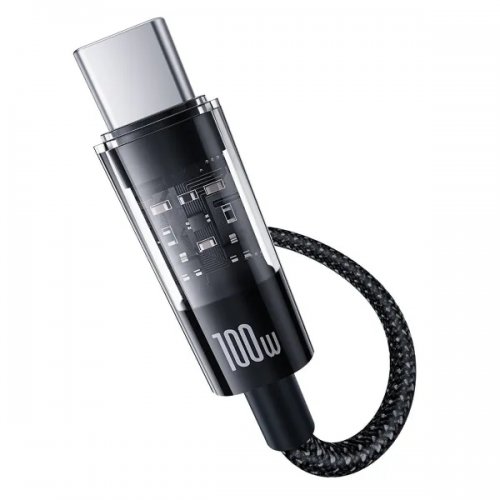 Кабель Baseus Gem Series USB Type-C to USB Type-C 100W 1m (P10373000111-00) Black купити в Україні: Київ, Львів, Хмельницький, Тернопіль, Івано-Франківськ | Низька ціна, відгуки, характеристики від TELEMART фото