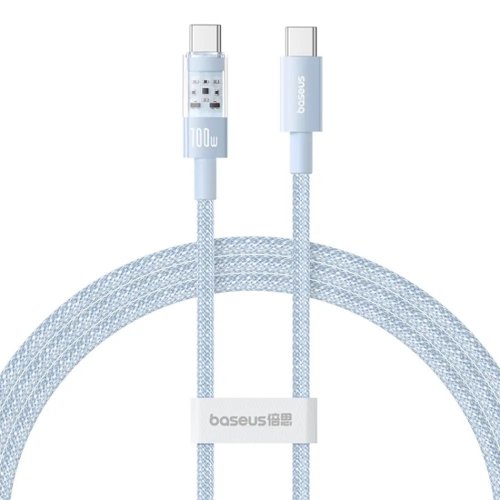 Кабель Baseus Gem Series USB Type-C to USB Type-C 100W 1m (P10373000311-00) Blue купити в Україні: Київ, Львів, Хмельницький, Тернопіль, Івано-Франківськ | Низька ціна, відгуки, характеристики від TELEMART фото
