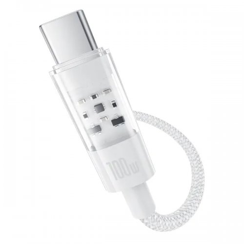 Кабель Baseus Gem Series USB Type-C to USB Type-C 100W 1m (P10373000211-00) White купити в Україні: Київ, Львів, Хмельницький, Тернопіль, Івано-Франківськ | Низька ціна, відгуки, характеристики від TELEMART фото