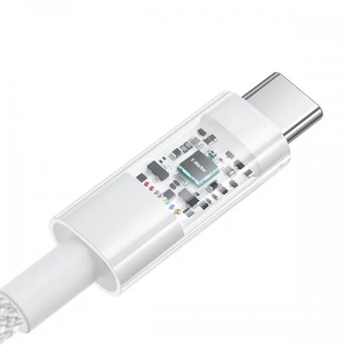 Кабель Baseus Gem Series USB Type-C to USB Type-C 100W 1m (P10373000211-00) White купити в Україні: Київ, Львів, Хмельницький, Тернопіль, Івано-Франківськ | Низька ціна, відгуки, характеристики від TELEMART фото