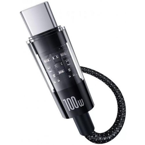 Кабель Baseus Gem Series USB Type-C to USB Type-C 100W 2m (P10373000111-01) Black купити в Україні: Київ, Львів, Хмельницький, Тернопіль, Івано-Франківськ | Низька ціна, відгуки, характеристики від TELEMART фото