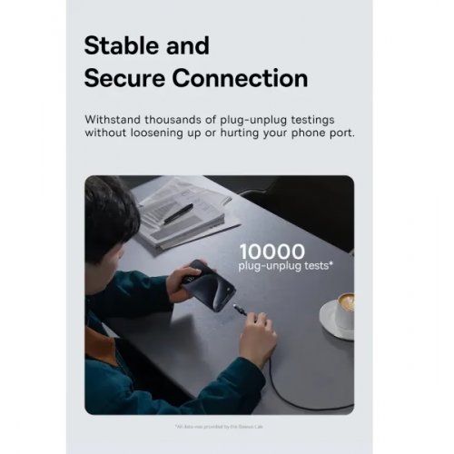 Кабель Baseus Gem Series USB Type-C to USB Type-C 100W 2m (P10373000111-01) Black купити в Україні: Київ, Львів, Хмельницький, Тернопіль, Івано-Франківськ | Низька ціна, відгуки, характеристики від TELEMART фото