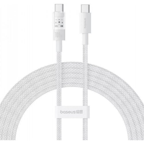 Кабель Baseus Gem Series USB Type-C to USB Type-C 100W 2m (P10373000211-01) White купить в Украине: Киев, Днепр, Харьков, Одесса  | Низкая цена, отзывы, характеристики от TELEMART фото