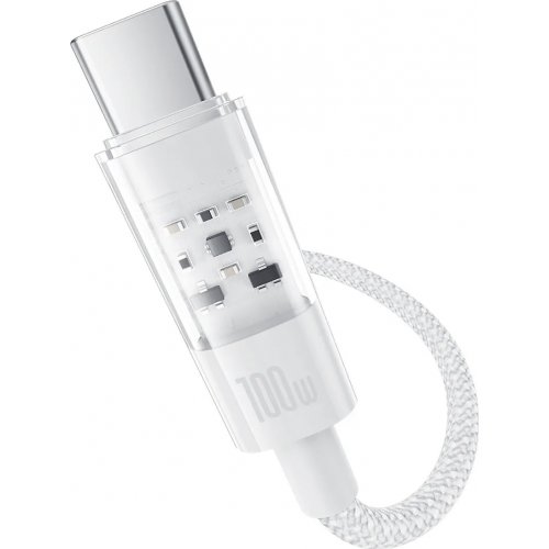 Кабель Baseus Gem Series USB Type-C to USB Type-C 100W 2m (P10373000211-01) White купить в Украине: Киев, Днепр, Харьков, Одесса  | Низкая цена, отзывы, характеристики от TELEMART фото