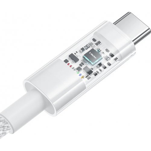 Кабель Baseus Gem Series USB Type-C to USB Type-C 100W 2m (P10373000211-01) White купить в Украине: Киев, Днепр, Харьков, Одесса  | Низкая цена, отзывы, характеристики от TELEMART фото