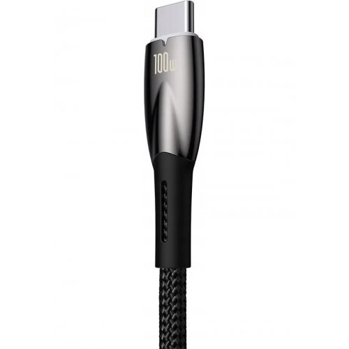 Кабель Baseus Glimmer Series USB to USB Type-C 100W 1m (CADH000401) Black купити в Україні: Київ, Львів, Хмельницький, Тернопіль, Івано-Франківськ | Низька ціна, відгуки, характеристики від TELEMART фото