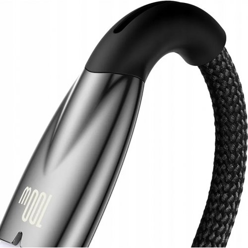 Кабель Baseus Glimmer Series USB to USB Type-C 100W 1m (CADH000401) Black купити в Україні: Київ, Львів, Хмельницький, Тернопіль, Івано-Франківськ | Низька ціна, відгуки, характеристики від TELEMART фото