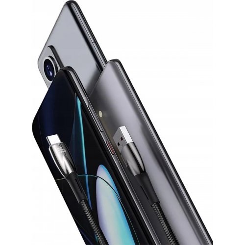 Кабель Baseus Glimmer Series USB to USB Type-C 100W 1m (CADH000401) Black купити в Україні: Київ, Львів, Хмельницький, Тернопіль, Івано-Франківськ | Низька ціна, відгуки, характеристики від TELEMART фото