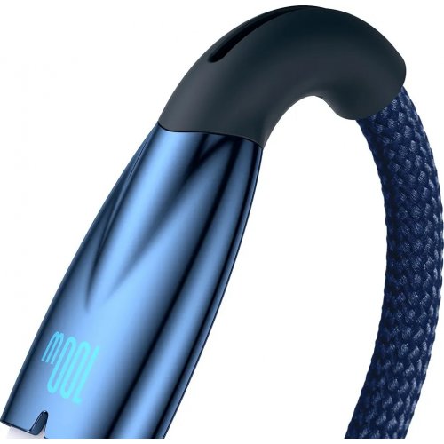 Кабель Baseus Glimmer Series USB to USB Type-C 100W 1m (CADH000403) Blue купити в Україні: Київ, Львів, Хмельницький, Тернопіль, Івано-Франківськ | Низька ціна, відгуки, характеристики від TELEMART фото