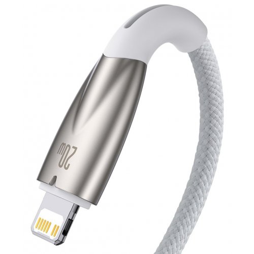 Кабель Baseus Glimmer Series USB Type-C to Lightning 20W 1m (CADH000002) White купити в Україні: Київ, Львів, Хмельницький, Тернопіль, Івано-Франківськ | Низька ціна, відгуки, характеристики від TELEMART фото