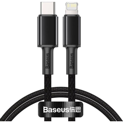 Кабель Baseus High Density Braided USB Type-C to Lightning 20W 1m (CATLGD-01) Black купити в Україні: Київ, Львів, Хмельницький, Тернопіль, Івано-Франківськ | Низька ціна, відгуки, характеристики від TELEMART фото