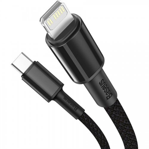 Кабель Baseus High Density Braided USB Type-C to Lightning 20W 1m (CATLGD-01) Black купити в Україні: Київ, Львів, Хмельницький, Тернопіль, Івано-Франківськ | Низька ціна, відгуки, характеристики від TELEMART фото
