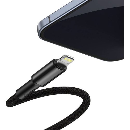 Кабель Baseus High Density Braided USB Type-C to Lightning 20W 1m (CATLGD-01) Black купити в Україні: Київ, Львів, Хмельницький, Тернопіль, Івано-Франківськ | Низька ціна, відгуки, характеристики від TELEMART фото