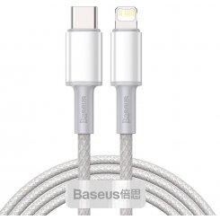 Кабель Baseus High Density Braided USB Type-C to Lightning 20W 1m (CATLGD-02) White