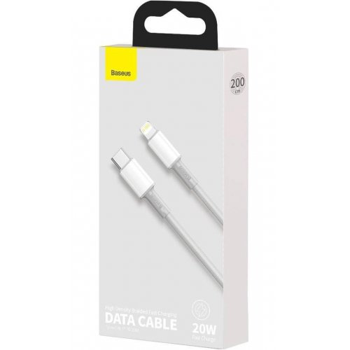 Кабель Baseus High Density Braided USB Type-C to Lightning 20W 1m (CATLGD-02) White купити в Україні: Київ, Львів, Хмельницький, Тернопіль, Івано-Франківськ | Низька ціна, відгуки, характеристики від TELEMART фото
