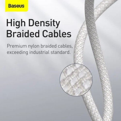 Кабель Baseus High Density Braided USB Type-C to Lightning 20W 1m (CATLGD-02) White купити в Україні: Київ, Львів, Хмельницький, Тернопіль, Івано-Франківськ | Низька ціна, відгуки, характеристики від TELEMART фото