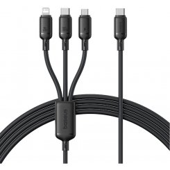 Кабель Baseus Silky 3 in 1 USB Type-C to Lightning/Micro-USB/Type-C 100W 1.5m (P10377706123-00) Black
