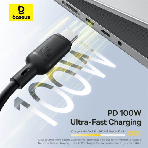 Кабель Baseus Silky 3 in 1 USB Type-C to Lightning/Micro-USB/Type-C 100W 1.5m (P10377706123-00) Black купить в Украине: Киев, Днепр, Харьков, Одесса  | Низкая цена, отзывы, характеристики от TELEMART фото