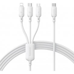 Кабель Baseus Silky 3 in 1 USB Type-C to Lightning/Micro-USB/Type-C 100W 1.5m (P10377706213-00) White