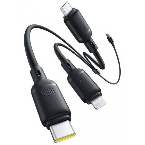 Кабель Baseus Silky 3 in 1 USB to Lightning/Micro-USB/Type-C 100W 1.5m (P10377705123-00) Black купить в Украине: Киев, Днепр, Харьков, Одесса  | Низкая цена, отзывы, характеристики от TELEMART фото