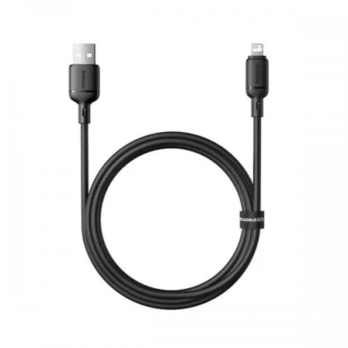 Кабель Baseus Silky Series USB to Lightning 2.4A 1m (P10377702113-00) Black купить в Украине: Киев, Днепр, Харьков, Одесса  | Низкая цена, отзывы, характеристики от TELEMART фото