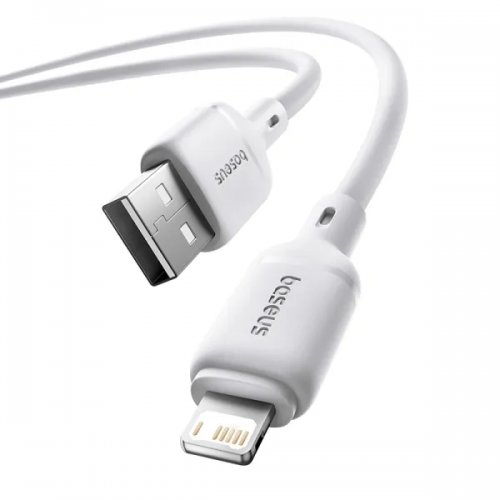 Кабель Baseus Silky Series USB to Lightning 2.4A 1m (P10377702213-00) White купить в Украине: Киев, Днепр, Харьков, Одесса  | Низкая цена, отзывы, характеристики от TELEMART фото