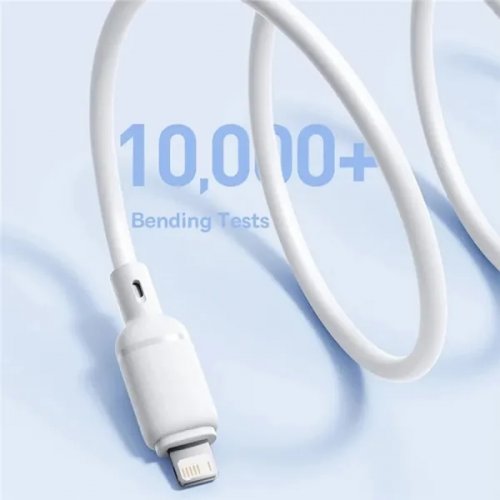Кабель Baseus Silky Series USB to Lightning 2.4A 1m (P10377702213-00) White купить в Украине: Киев, Днепр, Харьков, Одесса  | Низкая цена, отзывы, характеристики от TELEMART фото