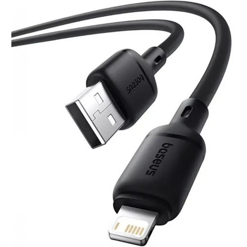 Кабель Baseus Silky Series USB to Lightning 2.4A 2m (P10377702113-01) Black купить в Украине: Киев, Днепр, Харьков, Одесса  | Низкая цена, отзывы, характеристики от TELEMART фото
