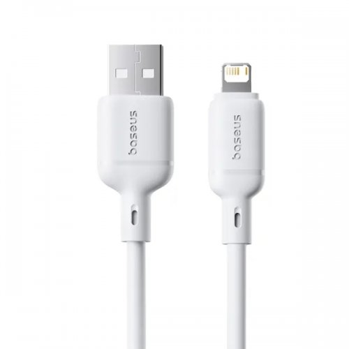Кабель Baseus Silky Series USB to Lightning 2.4A 2m (P10377702213-01) White купить в Украине: Киев, Днепр, Харьков, Одесса  | Низкая цена, отзывы, характеристики от TELEMART фото