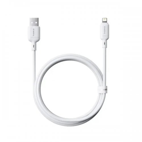 Кабель Baseus Silky Series USB to Lightning 2.4A 2m (P10377702213-01) White купить в Украине: Киев, Днепр, Харьков, Одесса  | Низкая цена, отзывы, характеристики от TELEMART фото