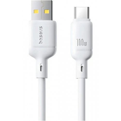 Кабель Baseus Silky Series USB to USB Type-C 100W 1m (P10377703213-00) White купити в Україні: Київ, Львів, Хмельницький, Тернопіль, Івано-Франківськ | Низька ціна, відгуки, характеристики від TELEMART фото