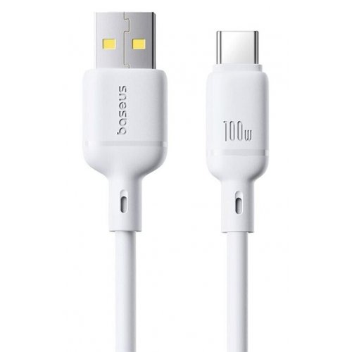 Кабель Baseus Silky Series USB to USB Type-C 100W 2m (P10377703213-01) White купить в Украине: Киев, Днепр, Харьков, Одесса  | Низкая цена, отзывы, характеристики от TELEMART фото