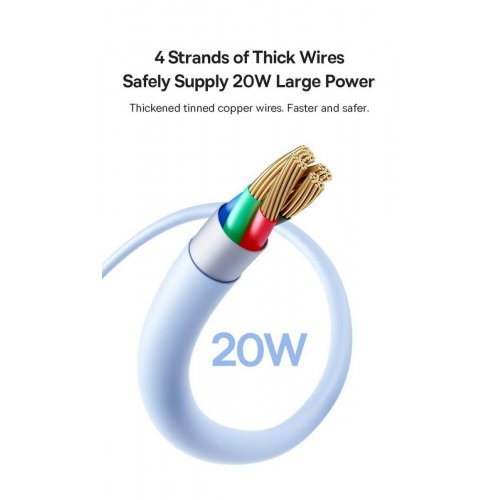 Кабель Baseus Silky Series USB Type-C to Lightning 20W 1m (P10377700113-00) Black купити в Україні: Київ, Львів, Хмельницький, Тернопіль, Івано-Франківськ | Низька ціна, відгуки, характеристики від TELEMART фото