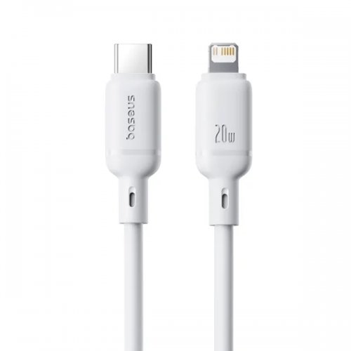 Кабель Baseus Silky Series USB Type-C to Lightning 20W 1m (P10377700213-00) White купити в Україні: Київ, Львів, Хмельницький, Тернопіль, Івано-Франківськ | Низька ціна, відгуки, характеристики від TELEMART фото