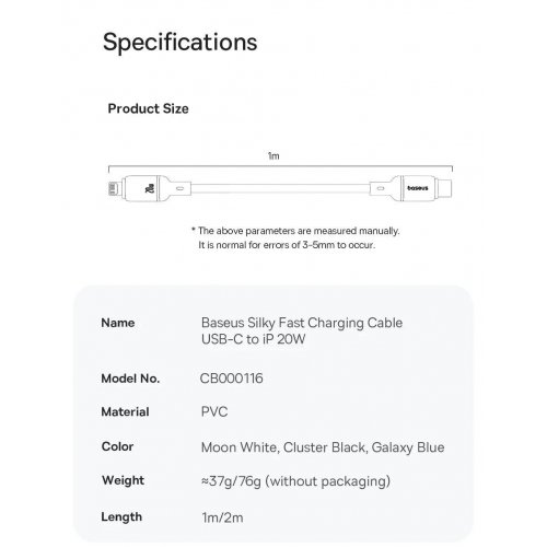 Кабель Baseus Silky Series USB Type-C to Lightning 20W 2m (P10377700113-01) Black купить в Украине: Киев, Днепр, Харьков, Одесса  | Низкая цена, отзывы, характеристики от TELEMART фото