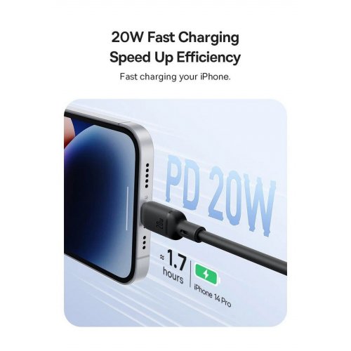 Кабель Baseus Silky Series USB Type-C to Lightning 20W 2m (P10377700213-01) White купить в Украине: Киев, Днепр, Харьков, Одесса  | Низкая цена, отзывы, характеристики от TELEMART фото