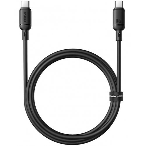 Кабель Baseus Silky Series USB Type-C to USB Type-C 100W 1m (P10377704113-00) Black купить в Украине: Киев, Днепр, Харьков, Одесса  | Низкая цена, отзывы, характеристики от TELEMART фото