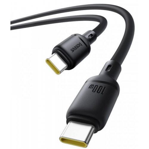 Кабель Baseus Silky Series USB Type-C to USB Type-C 100W 1m (P10377704113-00) Black купить в Украине: Киев, Днепр, Харьков, Одесса  | Низкая цена, отзывы, характеристики от TELEMART фото